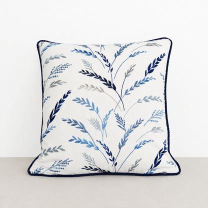 Blue Leaf Embroidery Pillowcase