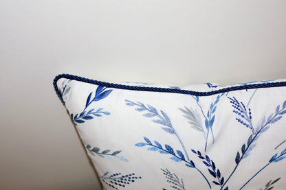 Blue Leaf Embroidery Pillowcase