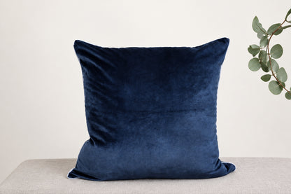 Velvet Light Blue with White Trim Pillowcase