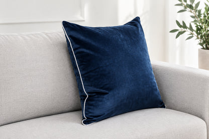 Velvet Light Blue with White Trim Pillowcase