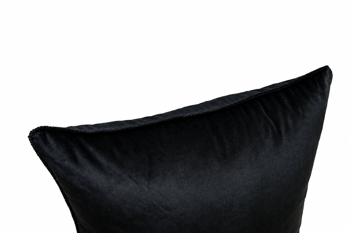 Black Velvet Pillowcase with Trimming
