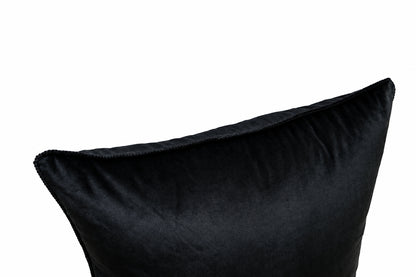 Black Velvet Pillowcase with Trimming