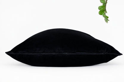 Black Velvet Pillowcase with Trimming