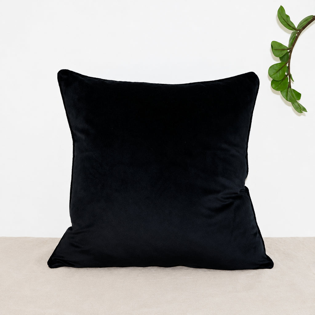 Black Velvet Pillowcase with Trimming