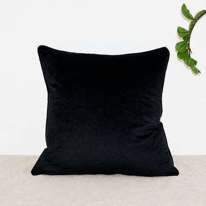 Black Velvet Pillowcase with Trimming