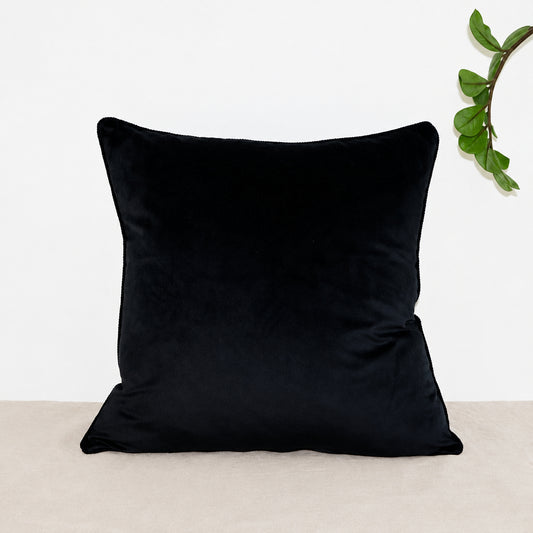 Black Velvet Pillowcase with Trimming