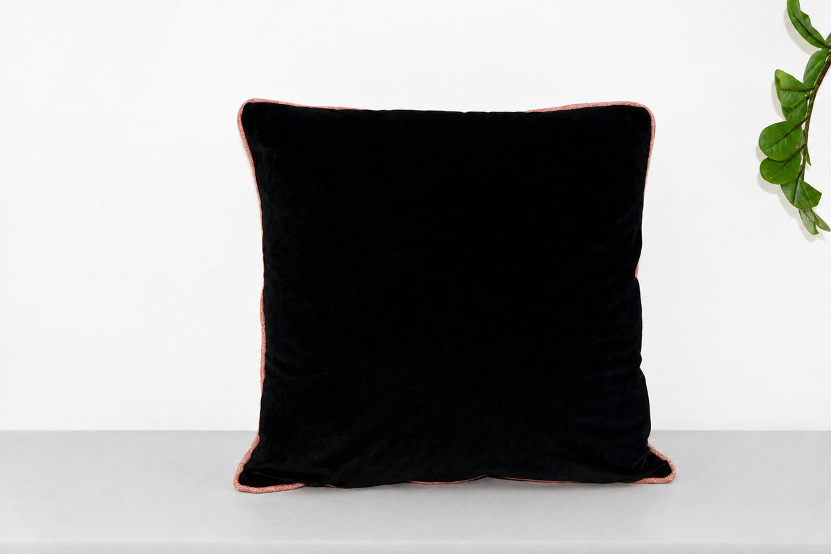 Black Velvet with Orange Trimming Pillowcase