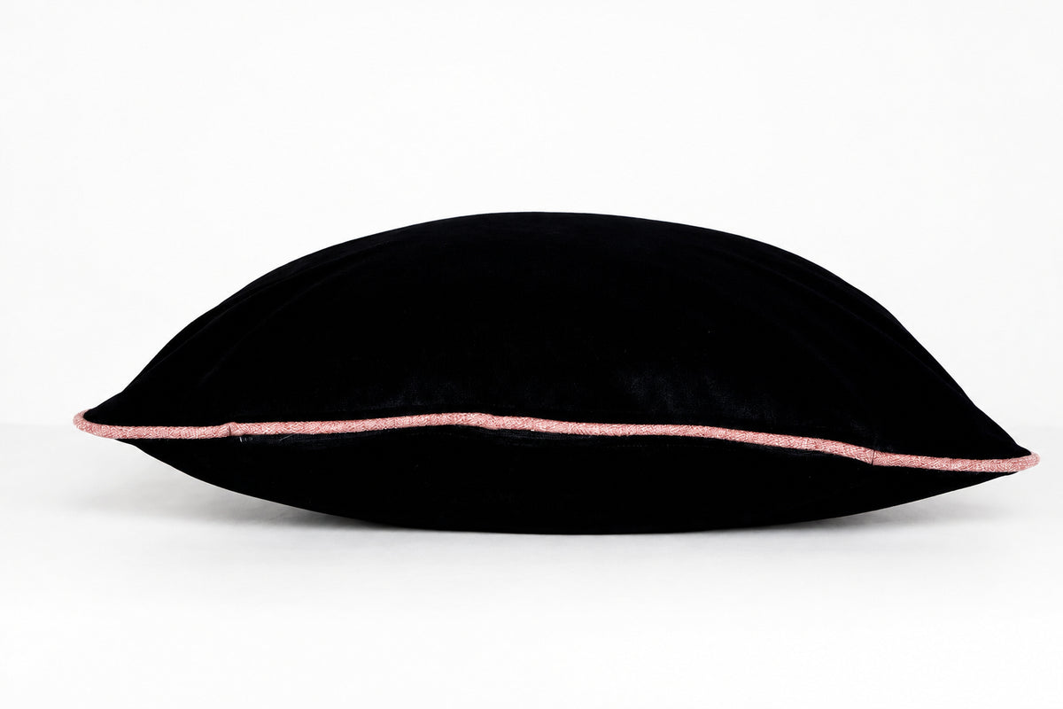 Black Velvet with Orange Trimming Pillowcase
