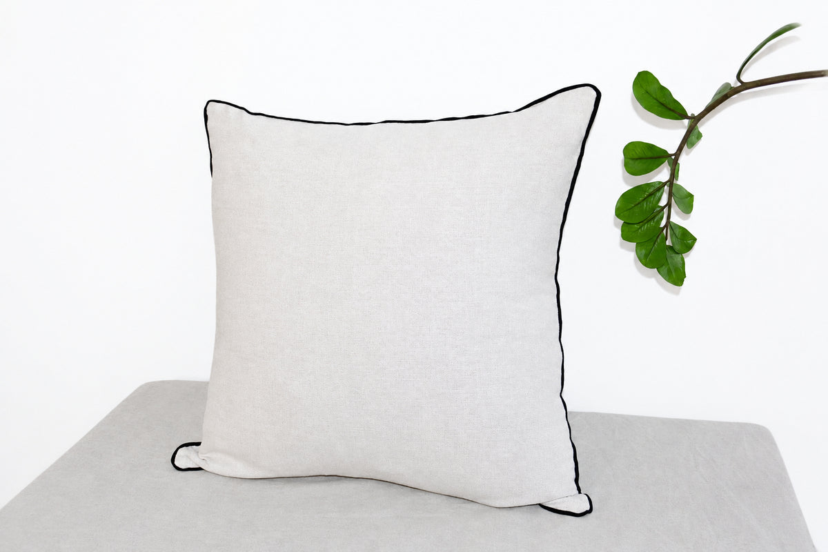 Soft Cream with Black Trimming Pillowcase